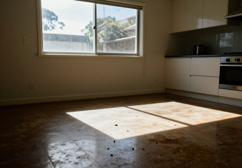 Rodent droppings and damage in a Lakemba garage before treatment